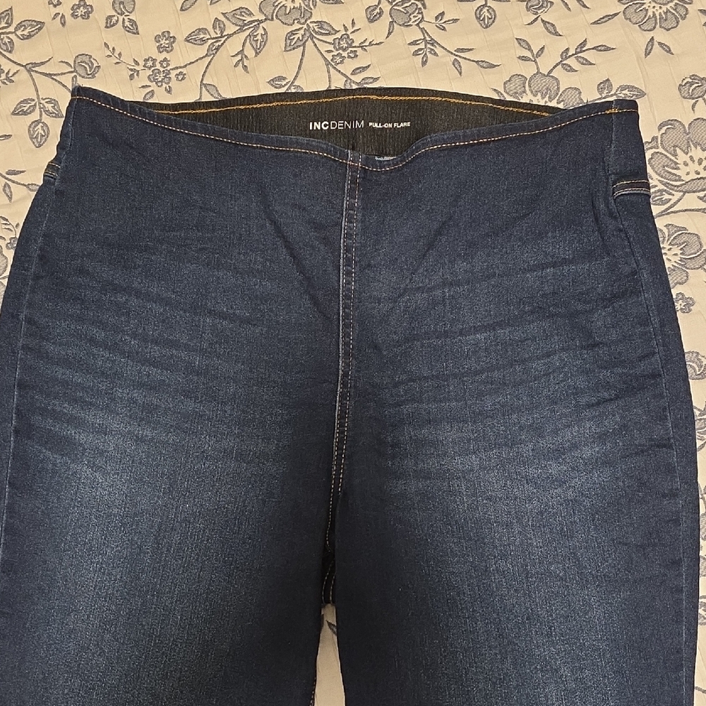 INC International Concepts Dark Blue Flare Jeans
